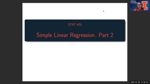 Thumbnail for entry STAT425: Simple Linear Regression (Part 2) (1 of 2)