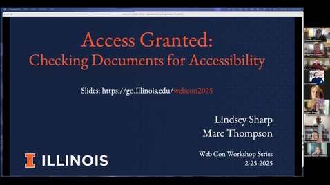 Thumbnail for February Web Con Workshop: Access Granted: Checking Documents For Accessibility