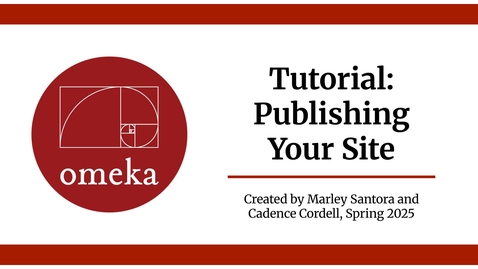Thumbnail for Tutorial: Publishing Your Site