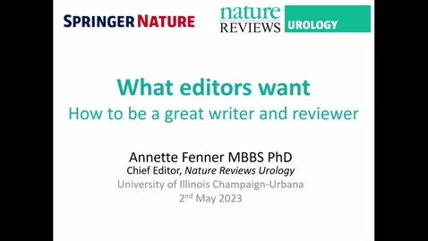 Thumbnail for entry What Editors Want: How to Write and Peer Review Papers
