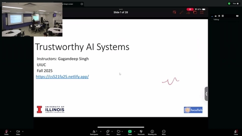 Thumbnail for CS 521: Trustworthy AI Systems Fall 2025
