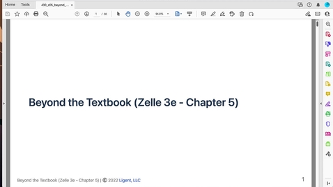 Thumbnail for entry Lecture: IS430 - BTTB Zelle Chapter 5
