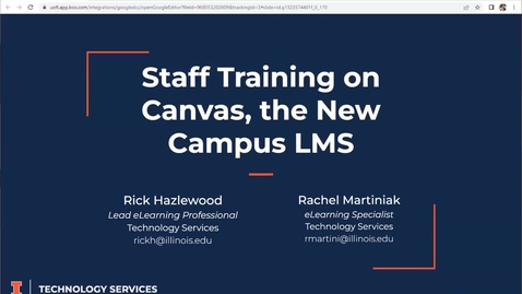 Thumbnail for Staff Training on Canvas, the New Campus LMS