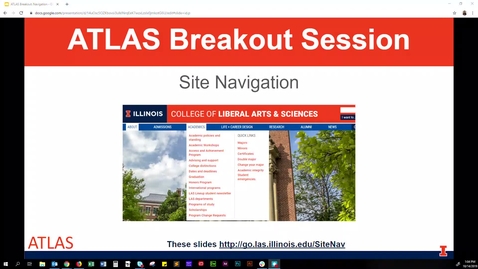 Thumbnail for ATLAS Breakout Session: Site Navigation - October 14th 2019, 1:00 pm