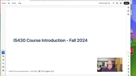 Thumbnail for Lecture: IS430 Course Introduction - Fall 2024