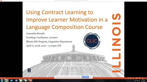 Thumbnail for CLIC Webinar: &quot;Using Contract Learning to Improve Learner Motivation in a Language Composition Course&quot;
