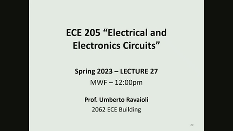Thumbnail for ECE 205 Lecture 27 - Spring 2023