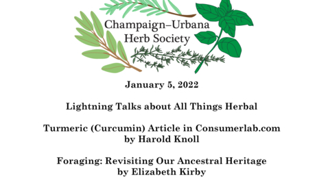 Thumbnail for C-U Herb Society Meeting January 5, 2022 &quot;Lightning Talks about All Things Herbal&quot;