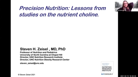 Thumbnail for 2.15.2021 - Steven Zeisel, MD, PhD - NUTR 500 Seminar - Frontiers in Nutritional Sciences