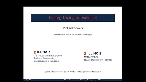Thumbnail for Training Testing and Validation 1: models
