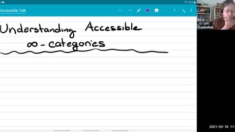 Thumbnail for Seminar talk: Understanding accessible infinity categories