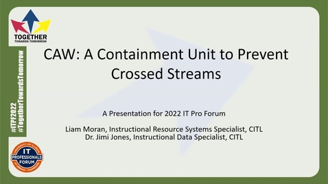 Thumbnail for CAW: A Containment Unit to Prevent Crossed Streams