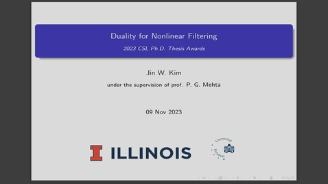 Thumbnail for CSL PhD Thisis Award Jin Won Kim