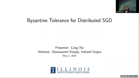 Thumbnail for Byzantine Tolerance for Distributed SGD; Cong Xie, IDS2 seminar series