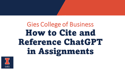 Thumbnail for entry How to Cite and Reference ChatGPT in Assignments