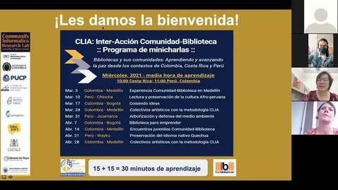 Thumbnail for CLIA: Inter-Acción Comunidad-Biblioteca Programa de minicharlas--Mar 3, 2021