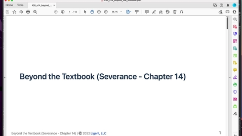 Thumbnail for Lecture: IS430 - BTTB for Severance Chapter 14