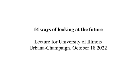 Thumbnail for Interseminars | Lin Hixson and Matthew Goulish: &quot;14 Ways of Looking at the Future&quot;