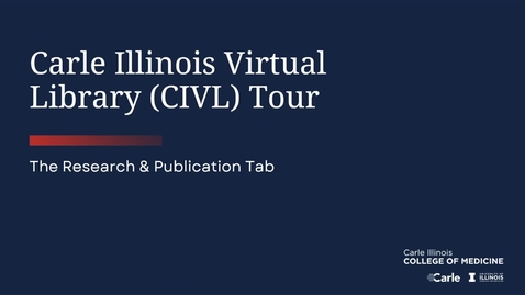 Thumbnail for entry CIVL Tour: Research and Publication