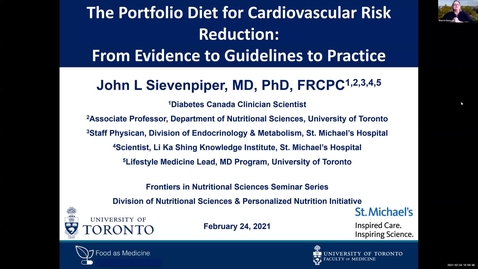 Thumbnail for 2.24.2021 - John Sievenpiper MD, PhD - NUTR 500 Seminar - Frontiers in Nutritional Sciences