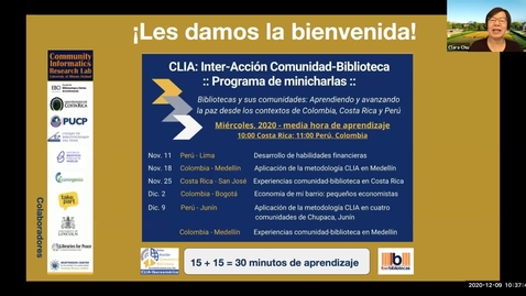Thumbnail for CLIA: Inter-Acción Comunidad-Biblioteca Programa de minicharlas--Dec 9, 2020