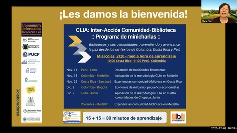 Thumbnail for entry CLIA: Inter-Acción Comunidad-Biblioteca Programa de minicharlas--Dec 9, 2020