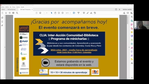 Thumbnail for CLIA: Inter-Acción Comunidad-Biblioteca Programa de minicharlas--Abr 7, 2021