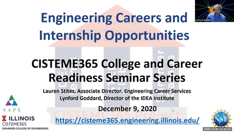 Thumbnail for entry CISTEME365 Seminar Series: Engineering Careers &amp; Internships