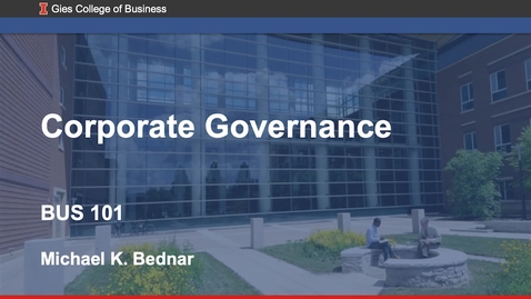 Thumbnail for Intro to Corporate Governance