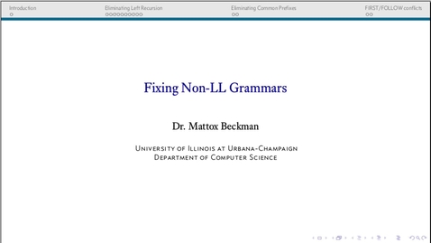 Thumbnail for Fixing Non-LL Grammars