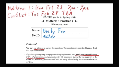 Thumbnail for Midterm 1 Practice 1 Part II