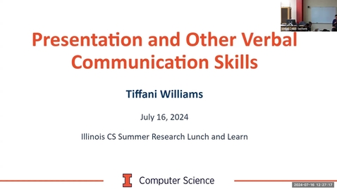 Thumbnail for Illinois Computer Science Lunch and Learn:  Presentation and Other Verbal Communication Skills