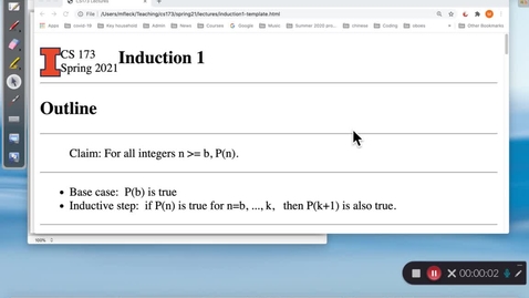 Thumbnail for CS 173 (Spring 2021) -Induction 1