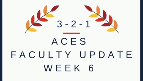 Thumbnail for ACES 3-2-1 Faculty Update from Anna Ball