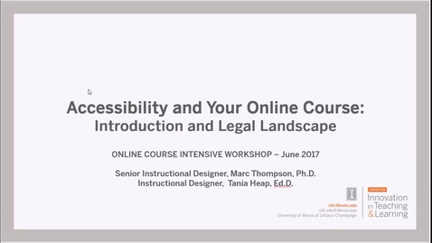 Thumbnail for Accessibility and Your Online Course: Introduction