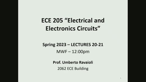 Thumbnail for ECE 205 Lecture 20 - Spring 2023