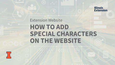 Thumbnail for entry How to Add  Special Characters on the Website
