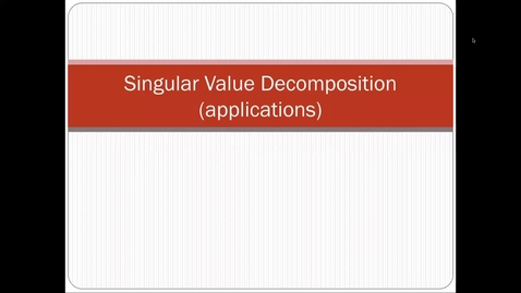 Thumbnail for SVD-Applications
