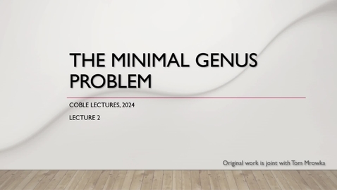 Thumbnail for Coble Lecture, Nov. 13, 2024