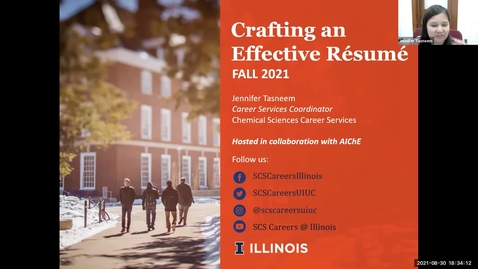 Thumbnail for SCS Crafting an Effective Résumé Workshop Fall 2021