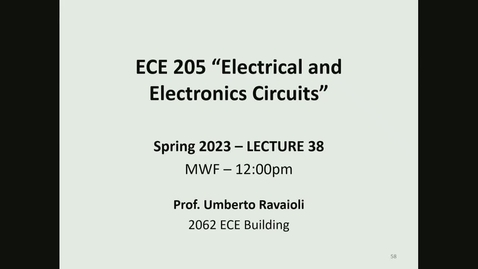 Thumbnail for ECE 205 Lecture 38 - Spring 2023