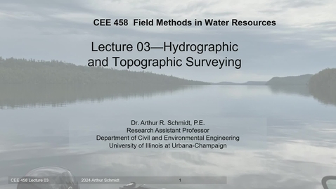 Thumbnail for Water Resources Field Methods (CEE 458 FM1) (CEE 458 FM2) Fall 2024