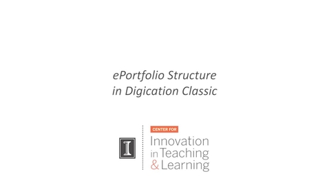 Thumbnail for entry Portfolio Structure in Digication Classic