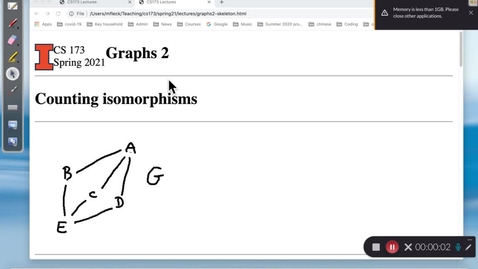 Thumbnail for CS 173 (Spring 2021) Graphs 2