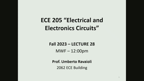 Thumbnail for ECE 205 Lecture 28 - Fall 2023