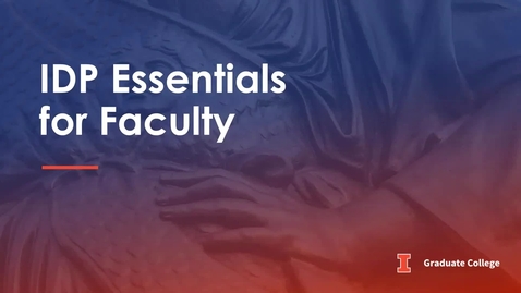 Thumbnail for entry IDP Essentials for Faculty