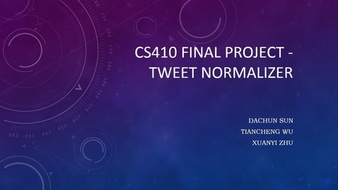 Thumbnail for CS410 Final Project - Tweet Normalizer