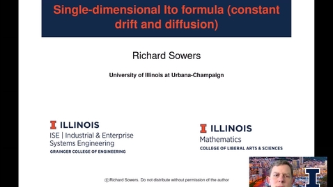 Thumbnail for entry Ito Formula 3:  Ito Formula (single-dimensional)