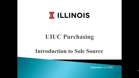 Thumbnail for Sole Source Video 1