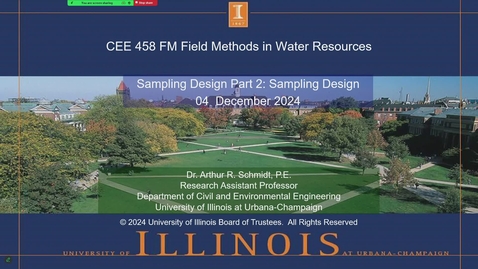 Thumbnail for Water Resources Field Methods (CEE 458 FM1) (CEE 458 FM2) Fall 2024